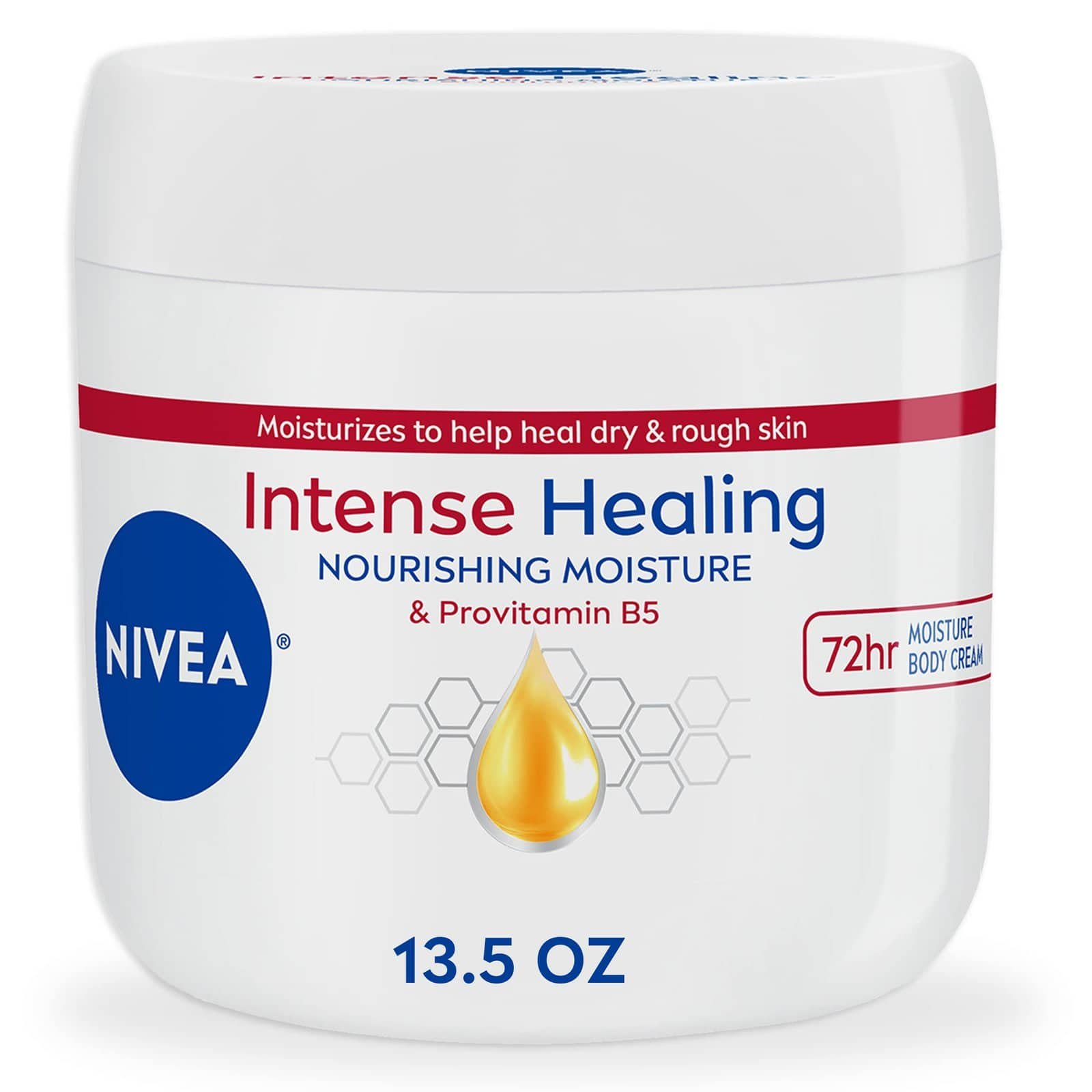 Moisturizing cream jar with rich hydrating texture