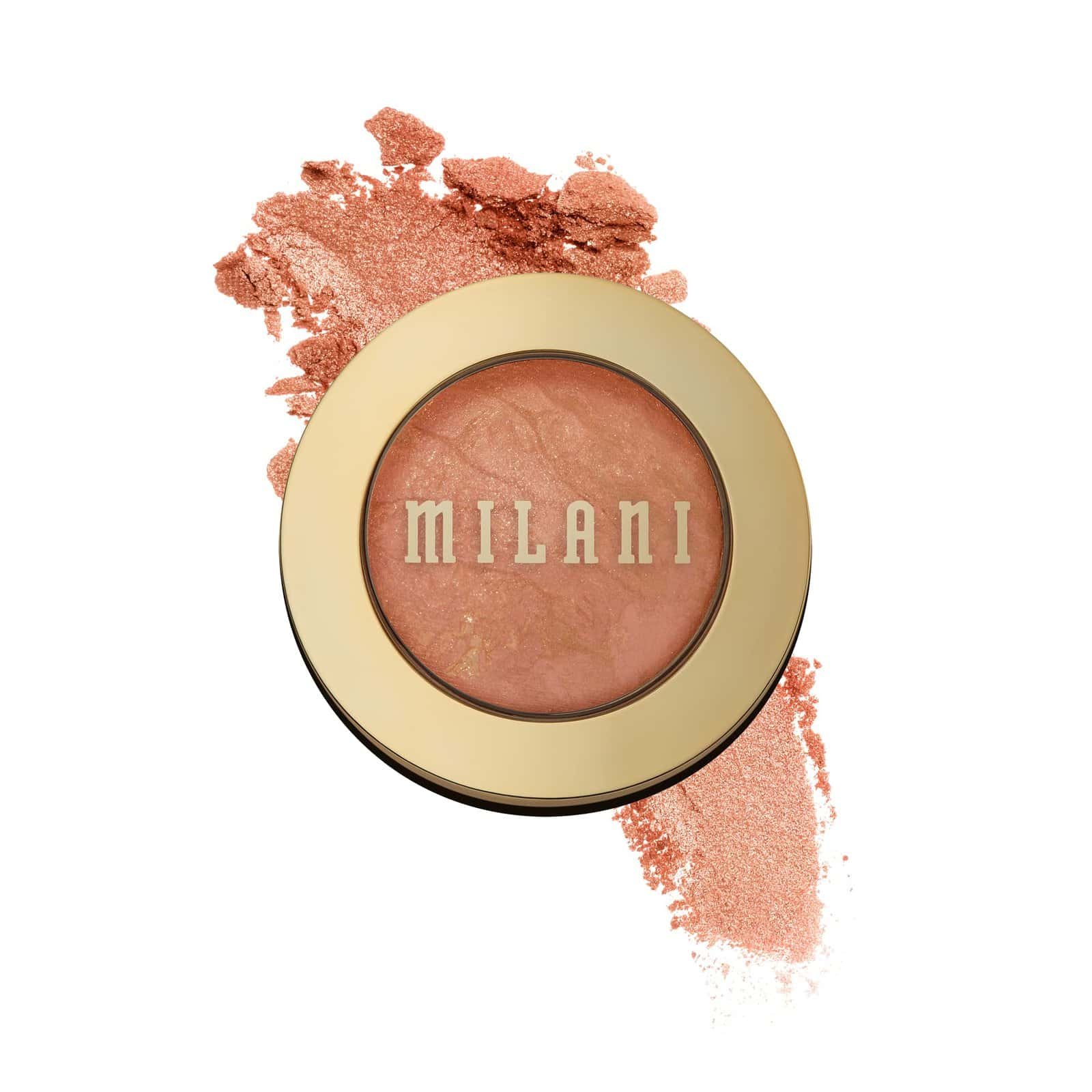 Close-up of baked makeup powders in compact case