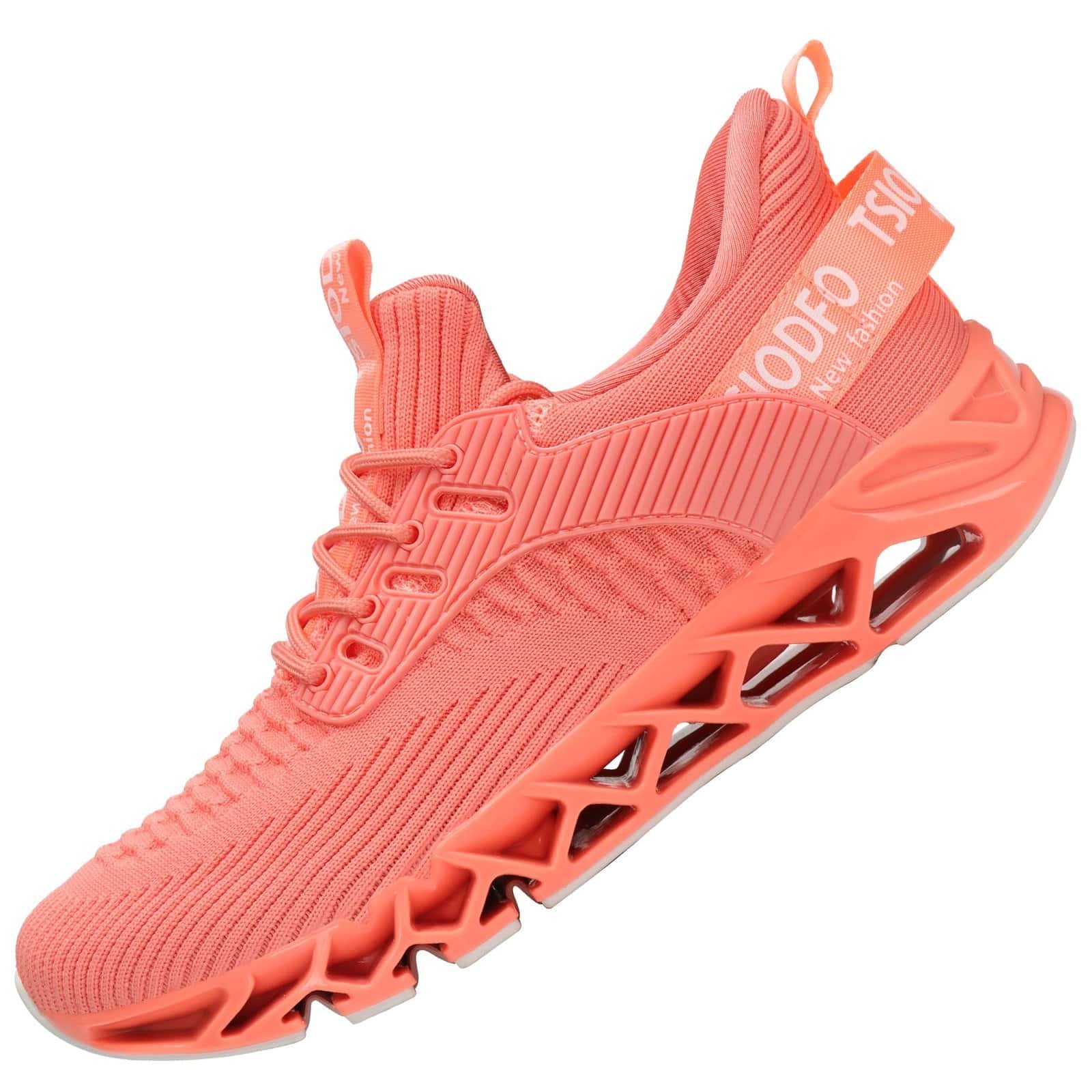 Close-up of cushioned sole on running sneaker