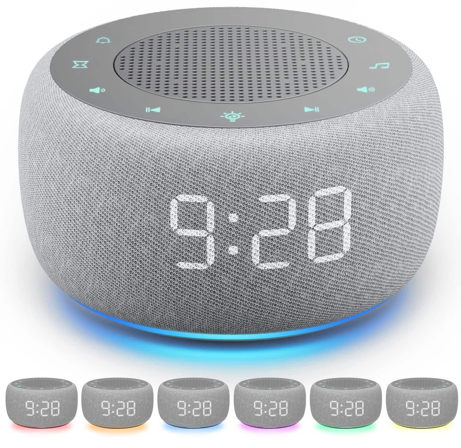 Bedroom setup with smart lighting and sleep clock