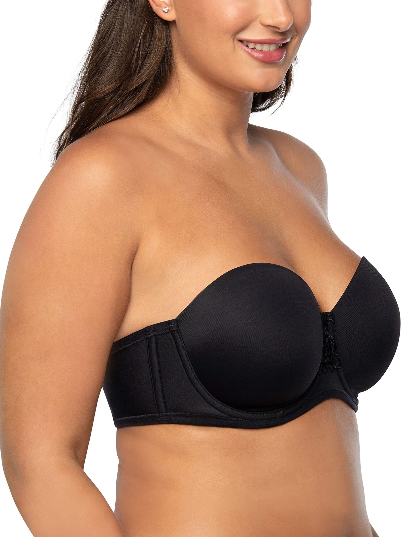 Strapless underwire bra in neutral beige color